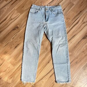 Vintage 90s Polo Jeans Company Womens Blue Relaxed Destroyed Denim Jeans Size 31